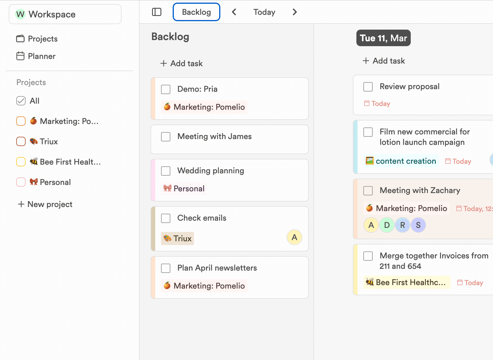 Brain dump in the ProjectBook app
